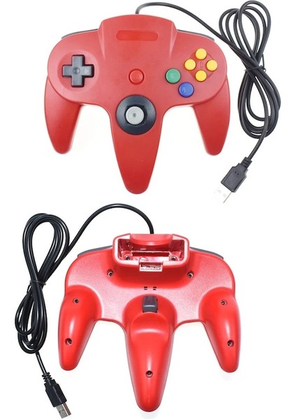 Gc Kırmızı Kablolu N64 Gamepad Joypad Oyun Joystick Gamecube Mac Gamepad Pc Oyun Denetleyicisi Için (Yurt Dışından)