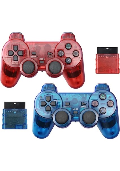 Mavi-Sony Ps2 Kablosuz Denetleyici Gamepad Için Playstation 2 Joystick Konsolu Için Ps2 Için Sony Ps1 Şeffaf Renk (Yurt Dışından) modelleri