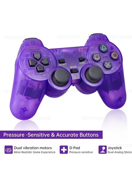 Mavi-Sony Ps2 Kablosuz Denetleyici Gamepad Için Playstation 2 Joystick Konsolu Için Ps2 Için Sony Ps1 Şeffaf Renk (Yurt Dışından) indirimleri