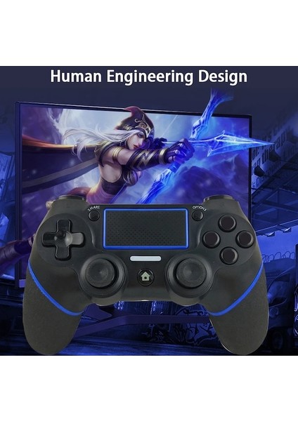 Kablolu Siyah Mavi-Kablosuz Denetleyici Ps4 Playstation Ps 4 Play Station Pro Slim Pc Gamepad Bluetooth USB Uzaktan Kumanda Oyun Pedi Aksesuarları (Yurt Dışından) fırsatları