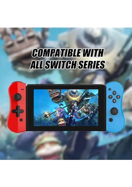Siyah-Kablosuz Joypad Denetleyicisi Nintendo Anahtarı OLED Oyun Konsolu Için L/r Kolu Kavrama 6 Eksenli Gyro Uyandırma Ekranları Fonksiyonu (Yurt Dışından)