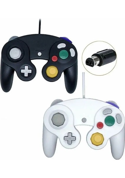 Siyah 1pcs-Kablolu Gamepad Ngc Gc Oyunu Gamecube Denetleyicisi Wii ve Wiiu Gamecube Joystick Joypad Oyun Aksesuarı Gamepad (Yurt Dışından)