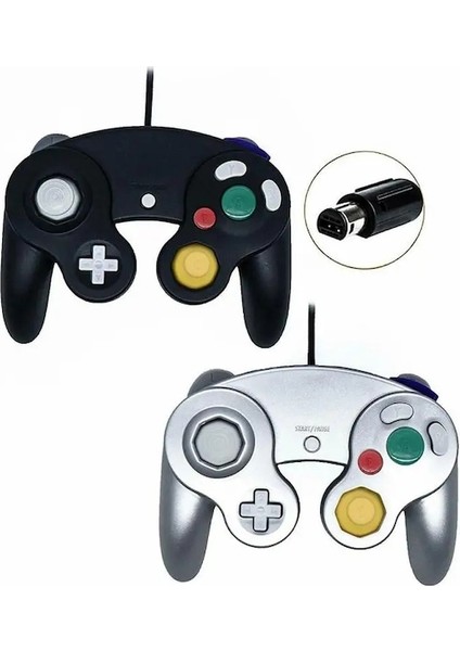 Siyah 1pcs-Kablolu Gamepad Ngc Gc Oyunu Gamecube Denetleyicisi Wii ve Wiiu Gamecube Joystick Joypad Oyun Aksesuarı Gamepad (Yurt Dışından)