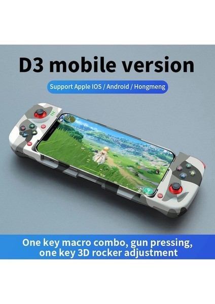 Turuncu-Tip-C Oyun Konsolu Teleskopik Cep Telefonu D3 Gamepad Bluetooth5.0 Kablosuz Oyun Denetleyicisi Pubg Android Ios Nss Cadı Ps4 (Yurt Dışından)