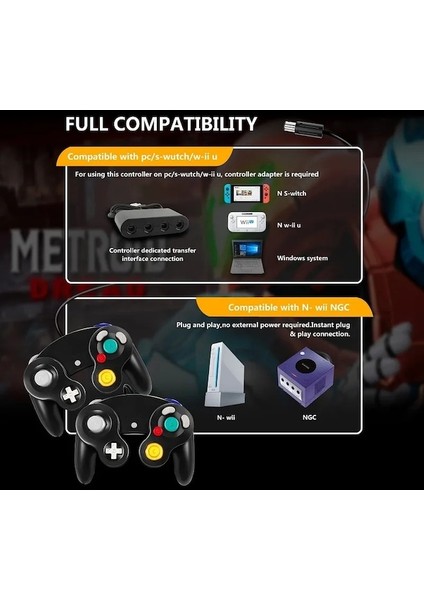 Sarı-Gamecube Denetleyicisi Anahtarı Ngc Denetleyicisi USB Kablolu Gamepad Wii Titreşim El Joystick Ngc Gc Controle Pc Için (Yurt Dışından)