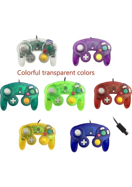 Şeffaf Kırmızı-Şeffaf Renkli Kablolu Gamepad Denetleyici Joypad, Ngc Joystick Için Gamecube Pc Için Tek Noktalı (Yurt Dışından)