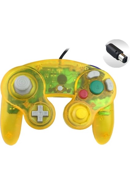 Şeffaf Kırmızı-Şeffaf Renkli Kablolu Gamepad Denetleyici Joypad, Ngc Joystick Için Gamecube Pc Için Tek Noktalı (Yurt Dışından)