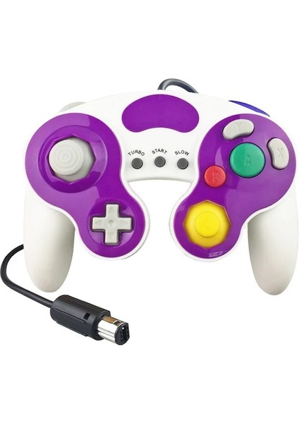 Ngc Gamecubes El Joystick'i Için Üç Düğmeli Gamecubes Denetleyicisi Için Mavi Kablolu Gamepad (Yurt Dışından)