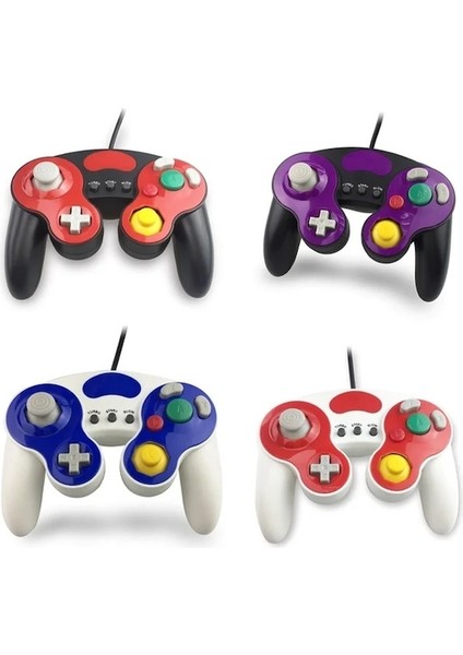 Ngc Gamecubes El Joystick'i Için Üç Düğmeli Gamecubes Denetleyicisi Için Mavi Kablolu Gamepad (Yurt Dışından)
