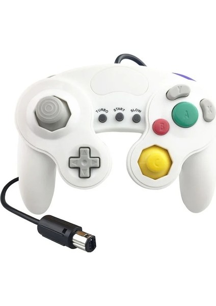 Ngc Gamecubes El Joystick'i Için Üç Düğmeli Gamecubes Denetleyicisi Için Mavi Kablolu Gamepad (Yurt Dışından)