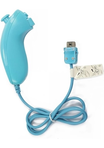 Nintendo Wii Konsolu Için Mavi Hareket Tabanlı Kablolu Nunchuck Denetleyici Video Oyunu El Kavisli Oyun Kolu Denetleyicisi (Yurt Dışından)