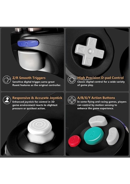 Siyah-Gamecube Denetleyici Kablolu Uzaktan Gamepad Klasik Ngc Kontrol Wii Joystick Retro Oyun Pedi Aksesuarları Video Oyun Konsolu Joypad (Yurt Dışından)