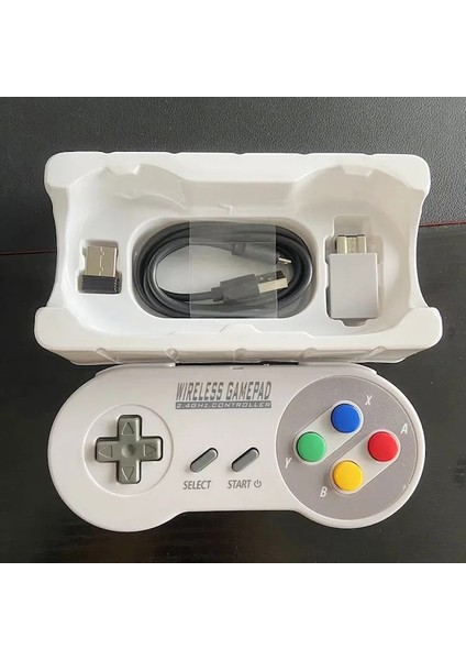 2 Alıcı Oyun Denetleyicisi Kablosuz Renkli Düğme 2.4g Gamepad Joypad Joystick Snes Mini Pc Için Uyumlu Windows Ns Anahtarı (Yurt Dışından)