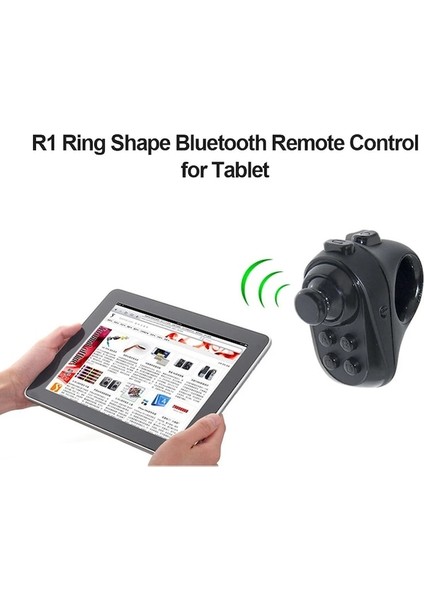 Black-R1 Mini Halka Bluetooth4.0 Şarj Edilebilir Kablosuz Vr Uzaktan Oyun Denetleyicisi Joystick Gamepad Android 3D Gözlük R57 (Yurt Dışından)
