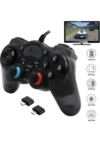 Black-7 In 1 Kablolu Oyun Denetleyicisi Için Sony Ps3/ps4 Için Nintendo Anahtarı Pc Konsolu Joystick Gamepad Joypad Oyun Aksesuarları (Yurt Dışından)