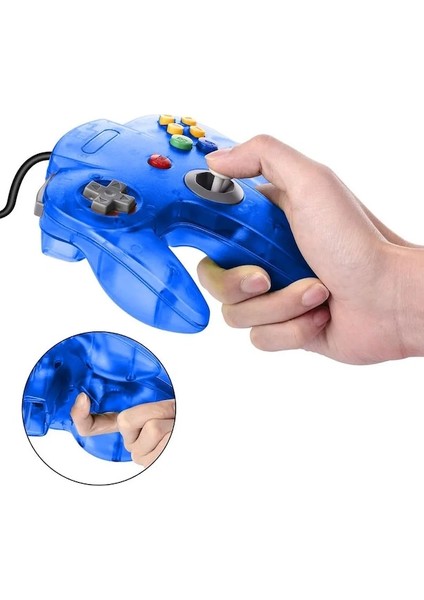Yeşil Kablolu Denetleyici N64 Klasik Joystick Için NINTENDO64 Video Oyunu Oyuncu USB Gamepad Windows Pc/dizüstü Bilgisayar Çift Şok (Yurt Dışından)
