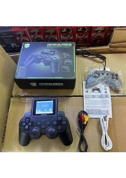 Siyah Çiftler-Uzaktan Kumanda Kolu El Oyun Konsolu Yüksek Ferahlatıcı Ekran El Oyun Konsolu Iki Kişilik Savaş Retro Oyun Konsolu (Yurt Dışından)