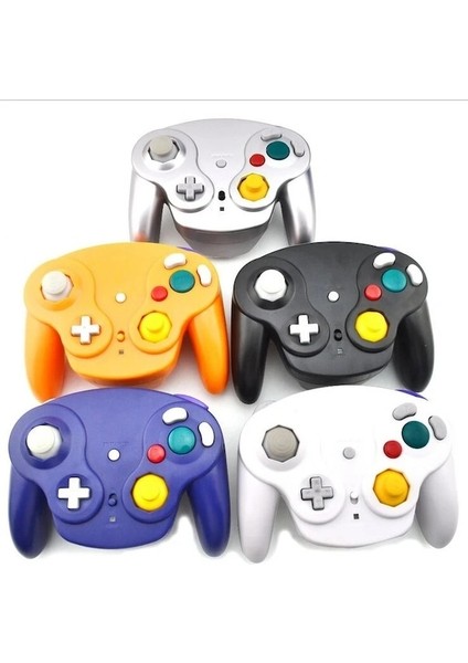 Silver-2.4ghz Oyun Denetleyicisi Kablosuz Oyun Pedi Joystick Gamecube Için Ngc Için Wii Şok Turbo Temizleme Fonksiyonu Değil Bluetooth (Yurt Dışından)