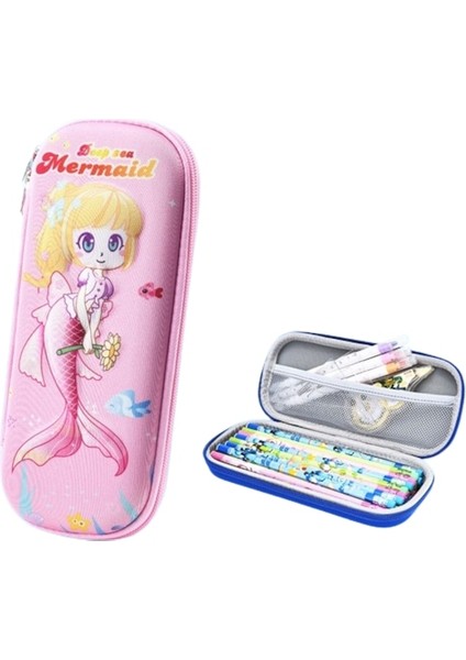 Afif Çocuk Çizgi Film Sevimli Kalem Çantası-Sarı Saçlı Deniz Kızı (Yurt Dışından)