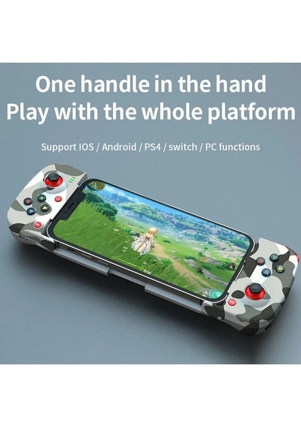 Beyaz Gerilebilir Gamepad Joystick Ergonomik Gamepad Denetleyicisi 400 Mah Pil Bluetooth Uyumlu 5.0 Ios Android Cep Telefonu Için (Yurt Dışından)