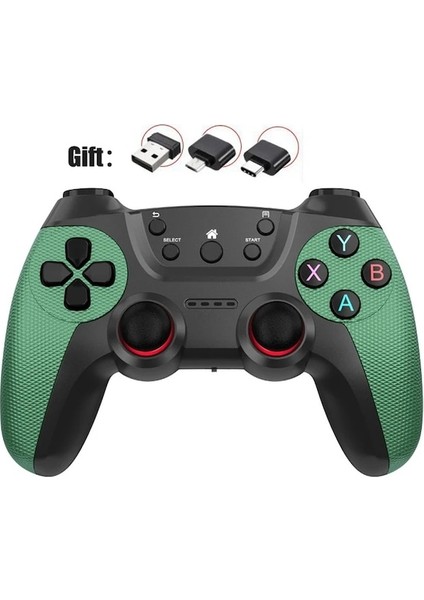 Yeşil-Kablosuz Gamepad Pc Ps3 Android Telefon Tv Kutusu 2.4g Kablosuz Joystick Joypad USB Pc Oyun Denetleyicisi Xiaomi Otg Akıllı Telefon (Yurt Dışından)