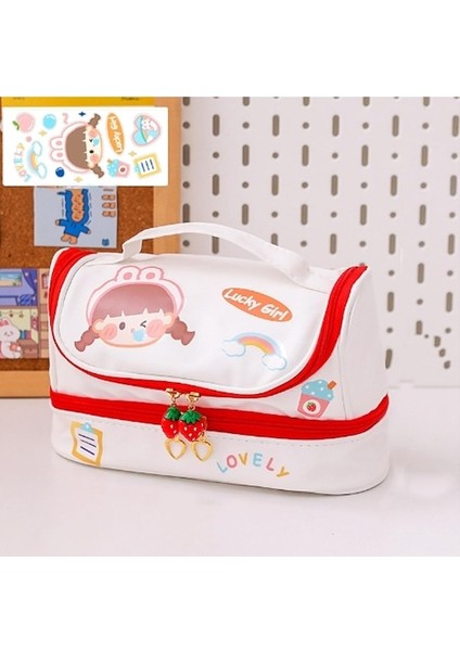 Heamor Hafif Taşınabilir Kalem Kutusu Büyük Kapasiteli 2 Katmanlı El Kalem Çantası Güçlü Saplı Çok Fonksiyonlu Çok Amaçlı Depolama Kaliteli Fermuar (Yurt Dışından) fırsatları