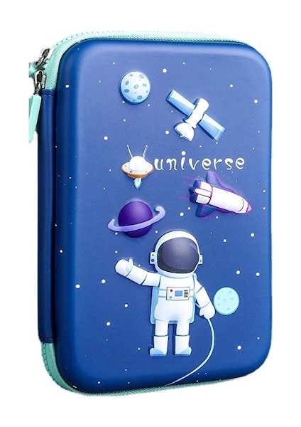 Hss Uzay Desen Kalem Kutusu Öğrenci Büyük Kapasiteli Kırtasiye Kutusu- (Yurt Dışından)