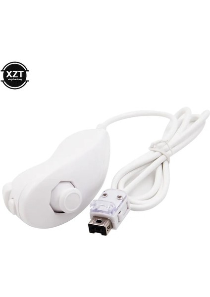 Beyaz-Nintendo Wii Oyun Denetleyicisi Için 5 Renk Nunchuck El Kavisli Oyun Kolu Denetleyici Nunchuk Wii Gamepad Aksesuarları (Yurt Dışından)