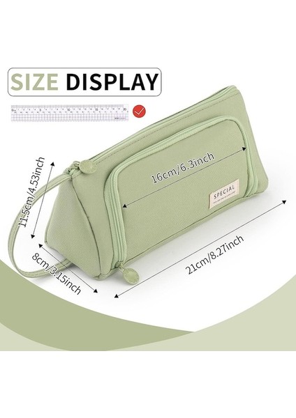 Kalem Kutusu Elde Taşınabilir Kalem Kılıfı Çok Yuvalı Kalem Çantası Genç Öğrenci Için Kırtasiye Deposu-Yeşil (Yurt Dışından) fırsatları