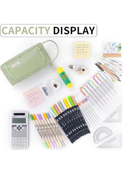 Kalem Kutusu Elde Taşınabilir Kalem Kılıfı Çok Yuvalı Kalem Çantası Genç Öğrenci Için Kırtasiye Deposu-Yeşil (Yurt Dışından) indirimleri