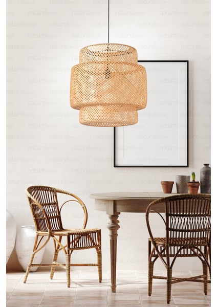 35 - 50 Sinnerlig Bambu Avize 50CM- Iskandinav, Modern, Bohem, Rattan Avize, Aydınlatma 1 Salon