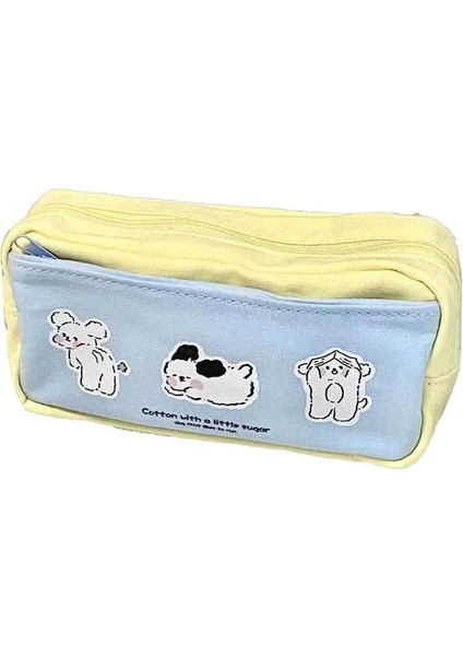 Heamor Çok Bölmeli Büyük Kapasiteli Tuval Kalem Kutusu Okul Ev Için Çok Amaçlı Sevimli Taşınabilir Kalem Kılıfı (Yurt Dışından)