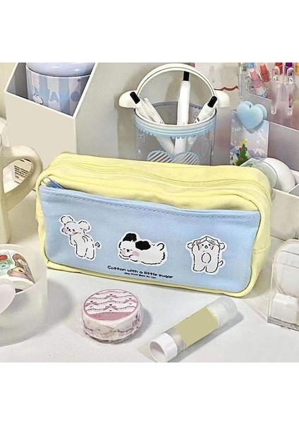 Heamor Çok Bölmeli Büyük Kapasiteli Tuval Kalem Kutusu Okul Ev Için Çok Amaçlı Sevimli Taşınabilir Kalem Kılıfı (Yurt Dışından) fırsatları