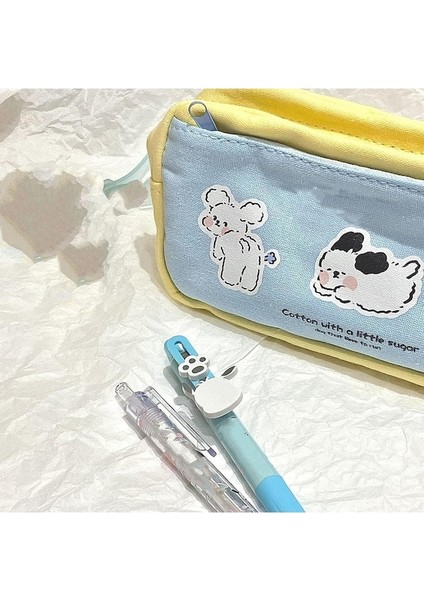 Heamor Çok Bölmeli Büyük Kapasiteli Tuval Kalem Kutusu Okul Ev Için Çok Amaçlı Sevimli Taşınabilir Kalem Kılıfı (Yurt Dışından) indirimleri