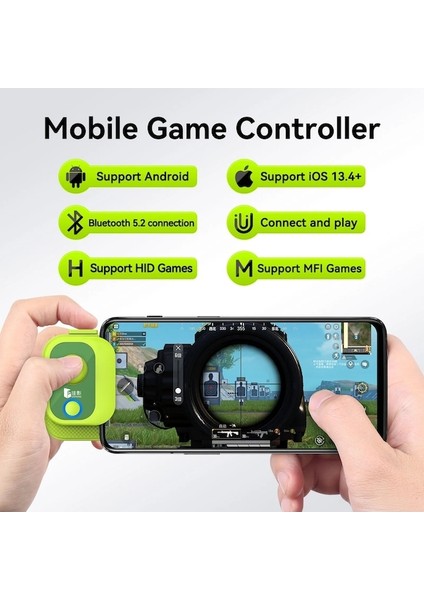 Aobing Mini-Gre-Kablosuz Mobil Oyun Denetleyicisi Pubg/call Of Duty Tek Tuşlu Düğme Amaç Çekim Parmak Joystick Iphone Uyumlu Ipad Xiaomi Huawei Için (Yurt Dışından)