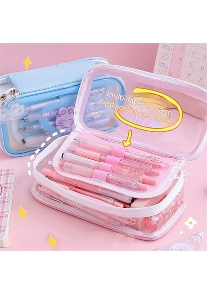 Ww Büyük Kapasiteli Öğrenci Şeffaf Pencere Kalem Kutusu-Yeşil (Yurt Dışından) indirimleri