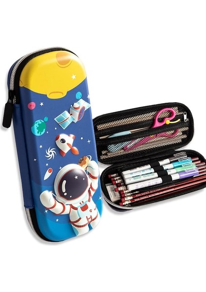 Kızlar Için Kalem Kutusu 3D Eva Unicorn Karikatür Depolama Kılıfı Okul Çocukları Için Kalem Tutucu Büyük Kapasiteli Saklama Kutusu Öğrenci Kırtasiye Kutusu-Mavi (Yurt Dışından)