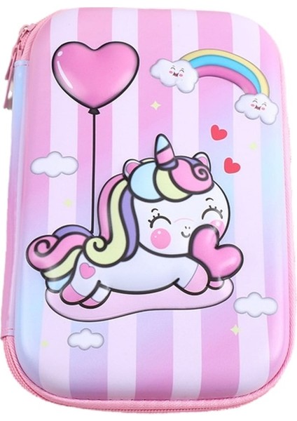 Xcj Büyük Kapasiteli Ilkokul Öğrencisi Kalem Kutusu Yeni Aşk Tek Boynuzlu At (Yurt Dışından)