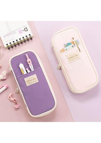 Angoo Macaron Çift Katmanlı Geri Çekilebilir Büyük Kapasiteli Kalem Kutusu Kırtasiye Kutusu Mor (Yurt Dışından) indirimleri