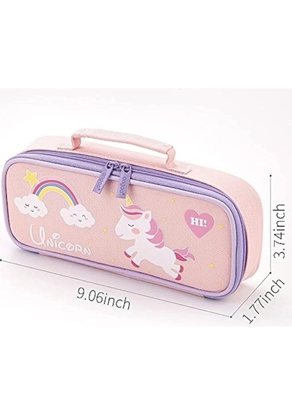 Sevimli Kalem Kutusu Kalem Kılıfı Orta Kapasiteli Taşınabilir Kalem Çantası Kızlar Çocuklar Gençler Için Bölmeli-Pembe (Yurt Dışından) modelleri