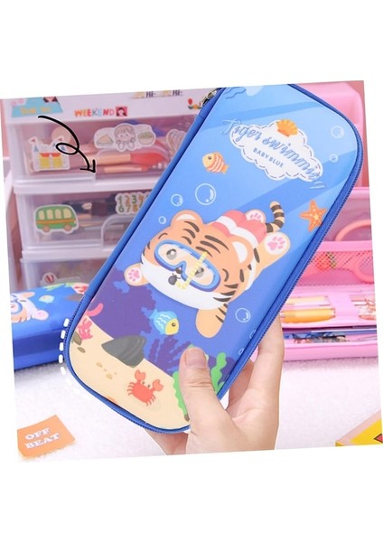 Heamor Büyük Kapasiteli Kalem Kutusu Hayvan Öğrenci Kalem Çantası Eva - Koyu Mavi (Yurt Dışından) modelleri