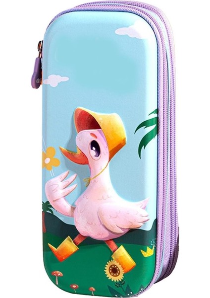 Heamor Sevimli Karikatür Tasarımlı Kalem Çantası, Geniş Uygulamalı Çocuklar Için Büyük Kapasiteli Dayanıklı Polyester Kalem Kutusu, Mükemmel Hediye Blue - Blue (Yurt Dışından)