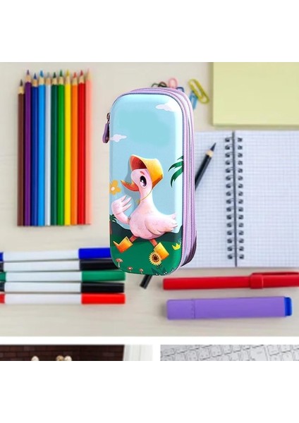 Heamor Sevimli Karikatür Tasarımlı Kalem Çantası, Geniş Uygulamalı Çocuklar Için Büyük Kapasiteli Dayanıklı Polyester Kalem Kutusu, Mükemmel Hediye Blue - Blue (Yurt Dışından) fırsatları