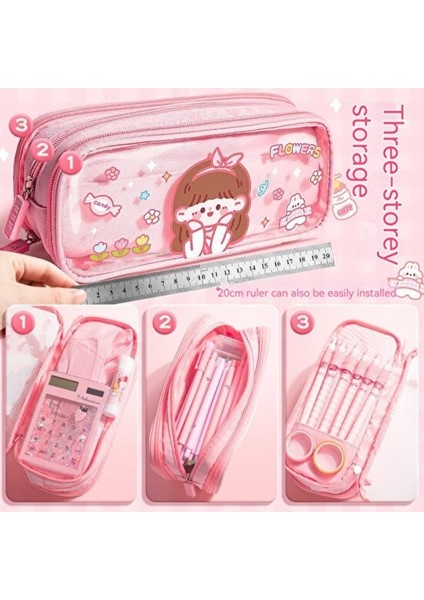 Luckystars Küçük Kız Çok Katmanlı Kalem Kutusu (Yurt Dışından) fiyatları