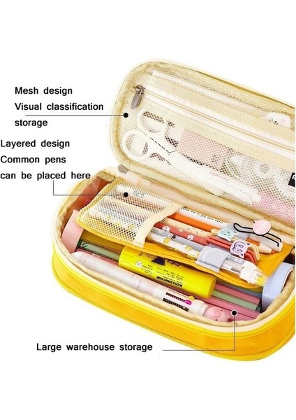 Ww Büyük Kapasiteli Öğrenci Kalem Kırtasiye Çantası-Pembe (Yurt Dışından) fırsatları