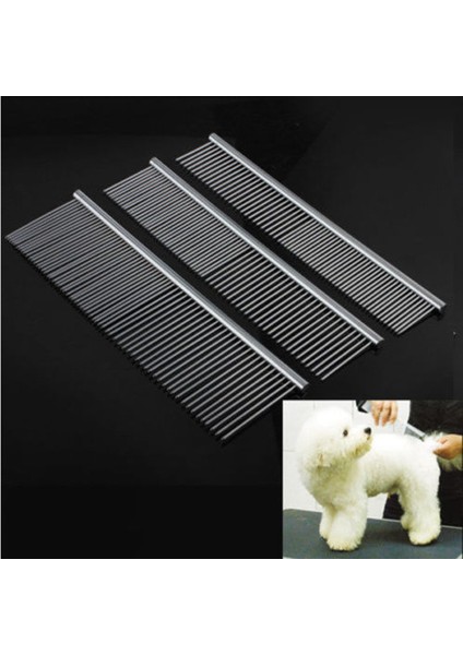 Pro Metal Çift Sıralı Diş Fırçası Bakım Saç Tarak Saç Trim Tırmık Aracı Pet Köpek Kedi Kuaförlük Tarak (Yurt Dışından)