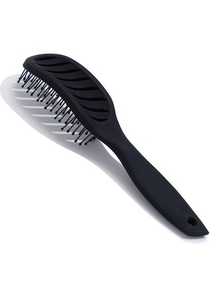 Berber Ark Masaj Modelleme Tarak Geniş Diş Kavisli Saç Maşası Tarak Saç Fırçaları Kavisli Şekillendirici Fırça Siyah (Yurt Dışından)