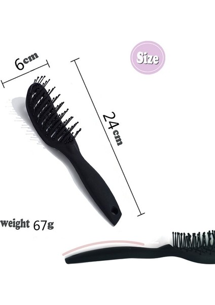 Berber Ark Masaj Modelleme Tarak Geniş Diş Kavisli Saç Maşası Tarak Saç Fırçaları Kavisli Şekillendirici Fırça Siyah (Yurt Dışından) fırsatları