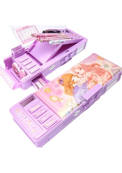 Ww Çok Fonksiyonlu Öğrenci Kalem Kutusu-Mor (Yurt Dışından)