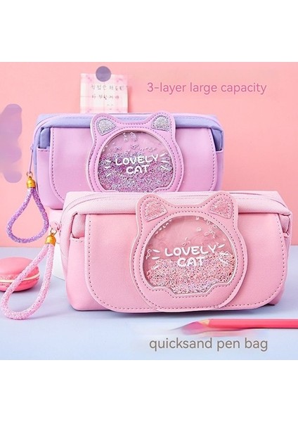 Ww Kırtasiye Büyük Kapasiteli Kedi Kalem Kutusu-Pembe (Yurt Dışından) fiyatları